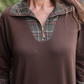 PREORDER- Juniper Plaid Pullover- Chocolate
