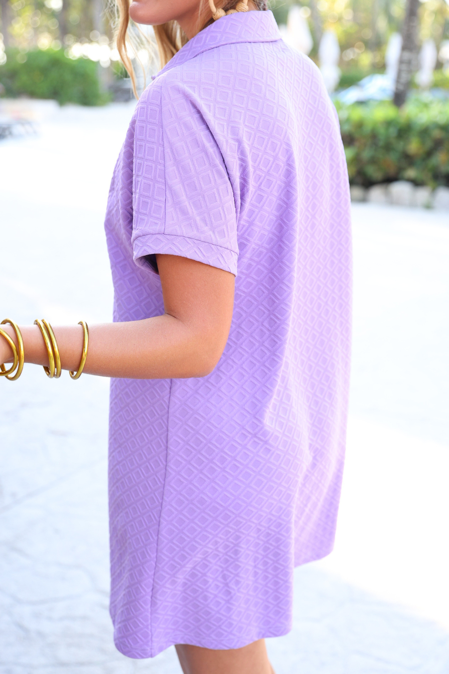 PREORDER- Ezra Textured Zipper Dress, Lavender