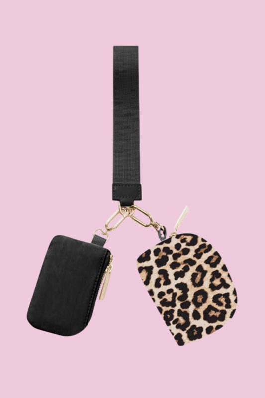 Double Pouch Wristlet- Safari Chic