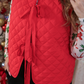 Twila Quilted Tie Vest- Red