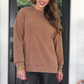 PREORDER Alexis Corded Vintage Pullover - Chocolate