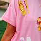 PREORDER- Flip Flop Fun Sequin Patch Top