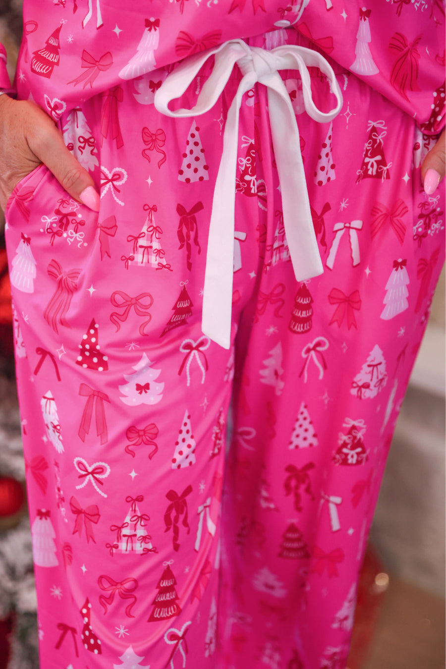 PREORDER- Pretty Pink Christmas Ruffle Pajama Set