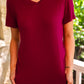 PREORDER- Jess Lea Basic Tee- Burgundy