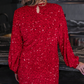 Preorder- Old Flame Sequin Dress - Red