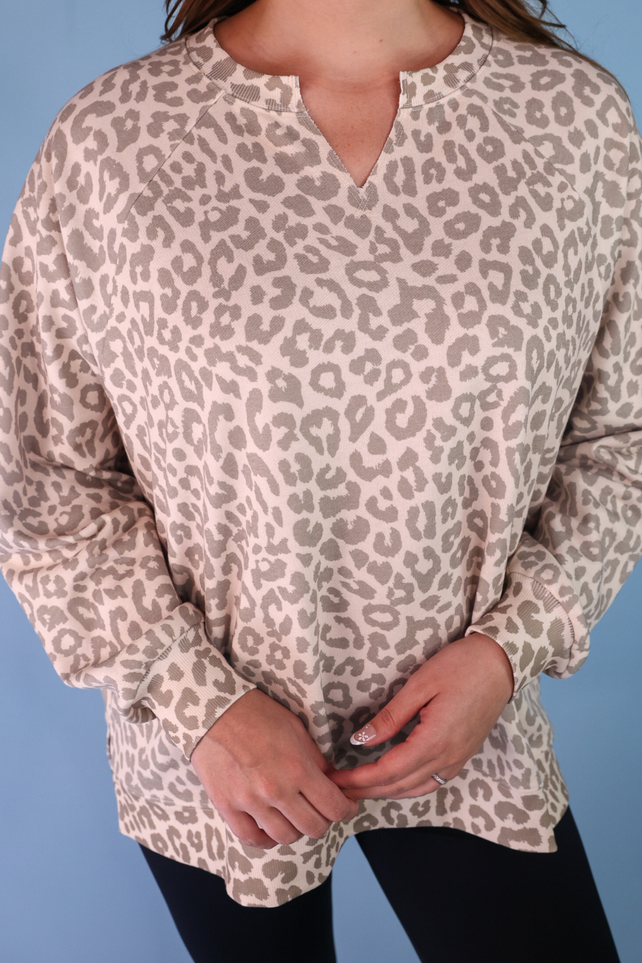 PREORDER- Riley French Terry Pullover- Bella Leopard