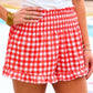 PREORDER- Sunny Strolls High Waisted Shorts- Red Gingham