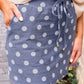 PREORDER- Refined Denim Stretch Skort- Polka Dot