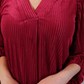 PREORDER- Ivy Velvet Textured Top- Red