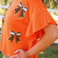 PREORDER- Sideline Sparkle Ruffle Top- Orange