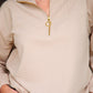 Levi Ribbed Quarter Zip Pullover- Taupe