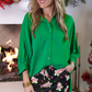 PREORDER- Sloane Button Up Top - Green