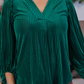 Ivy Velvet Textured Top- Green