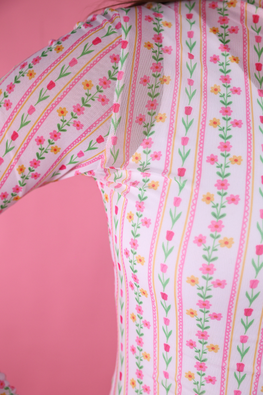 Keigan Mesh Top- Cottage Bloom Floral