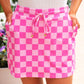 PREORDER- Bubblegum Checkered Skort