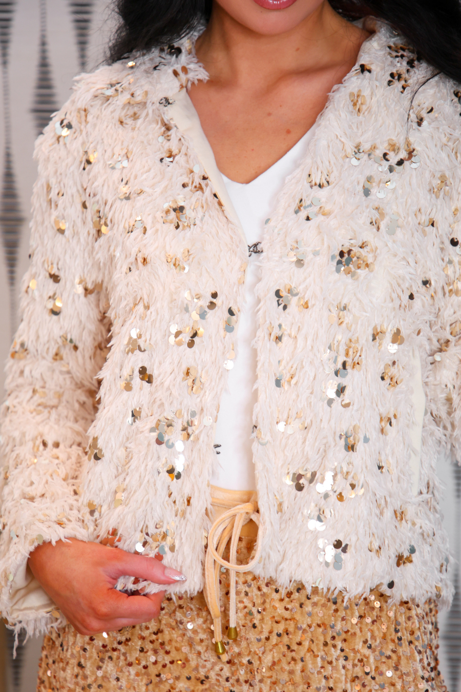 PREORDER- Feather and Shine Jacket- Cream