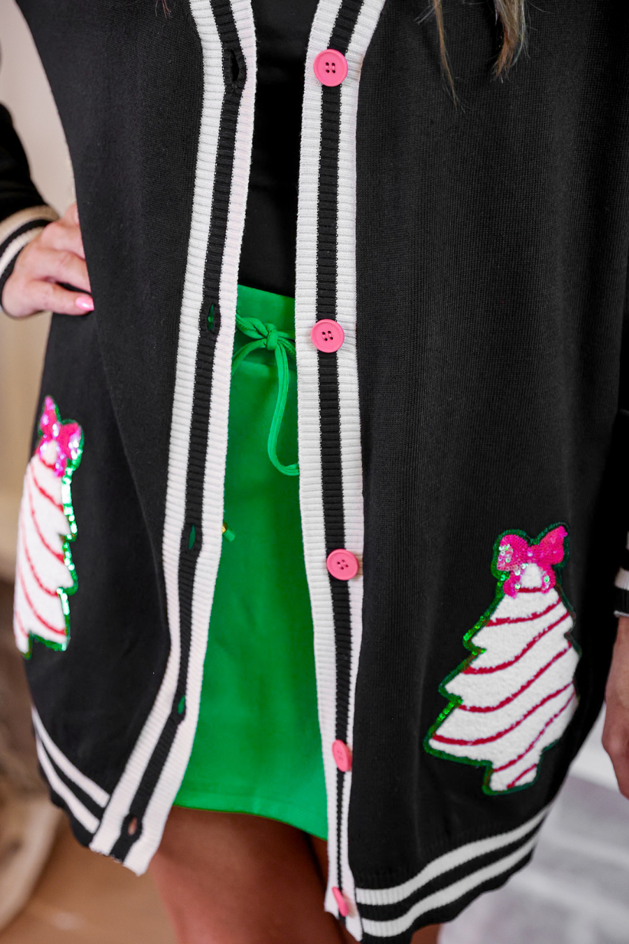 PREORDER- Bow Christmas Treat Long Cardigan