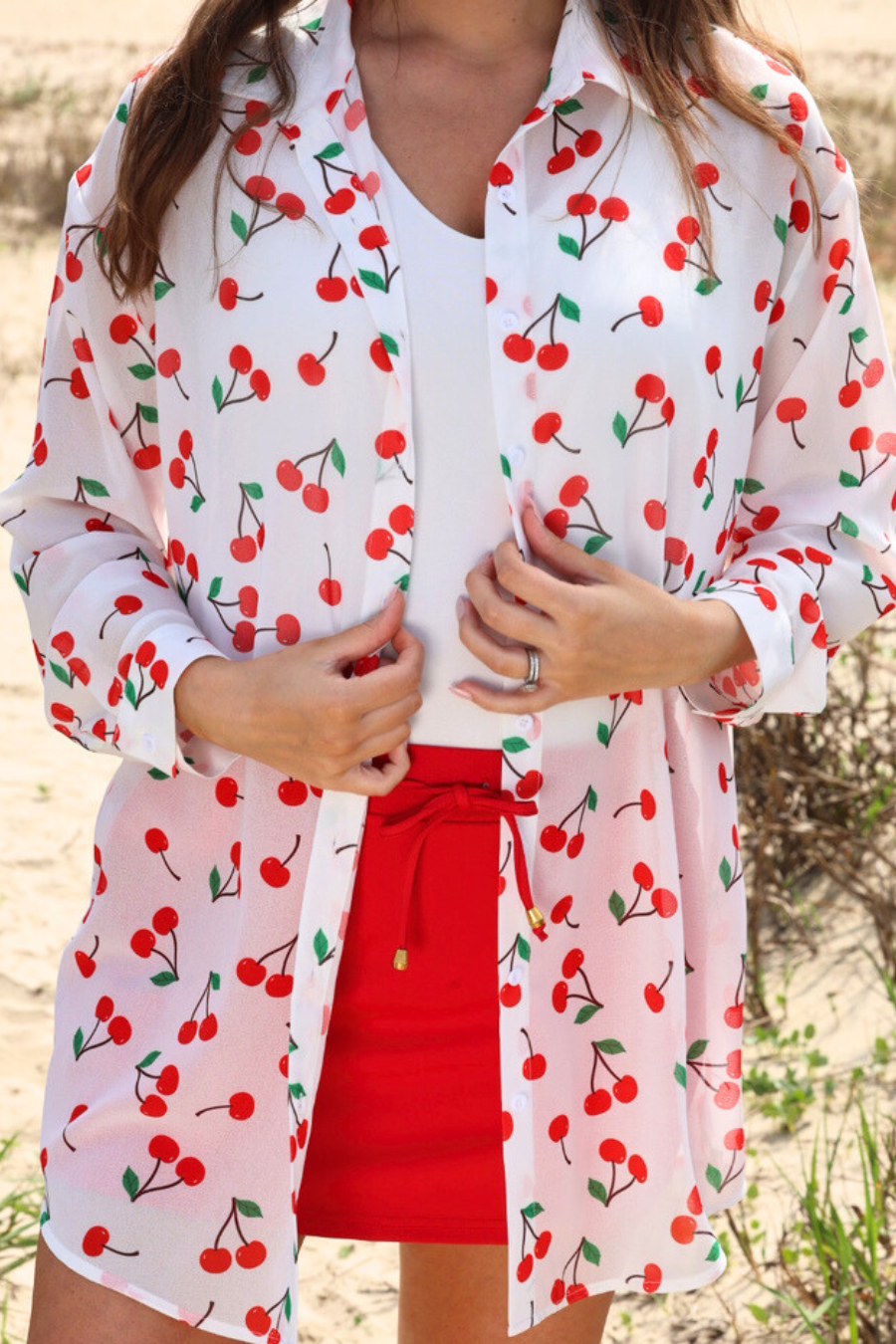 PREORDER- Breezy Tunic Top- Cherry Pop