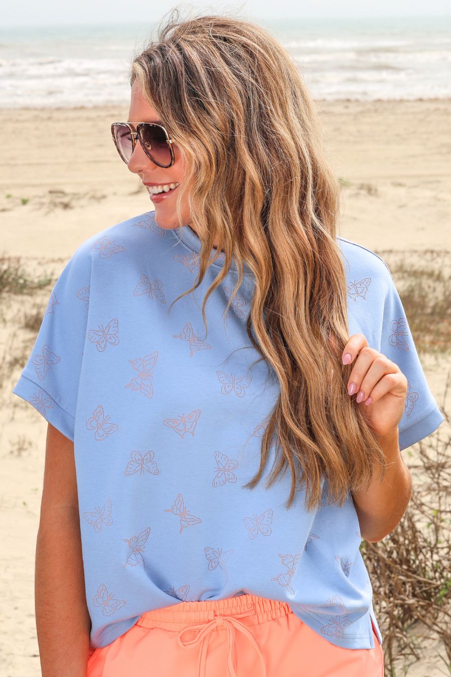 PREORDER- Millie Burn Out Tee- Butterflies