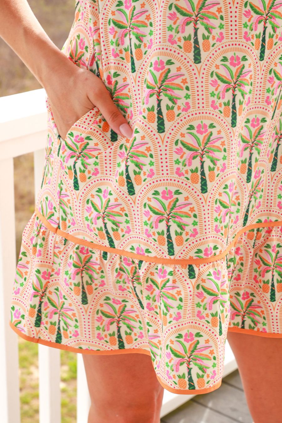 PREORDER- Eliza Ruffle Dress- Pineapple Isle