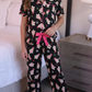 Merry Bow Christmas Treat Girls Ruffle Pajama Set
