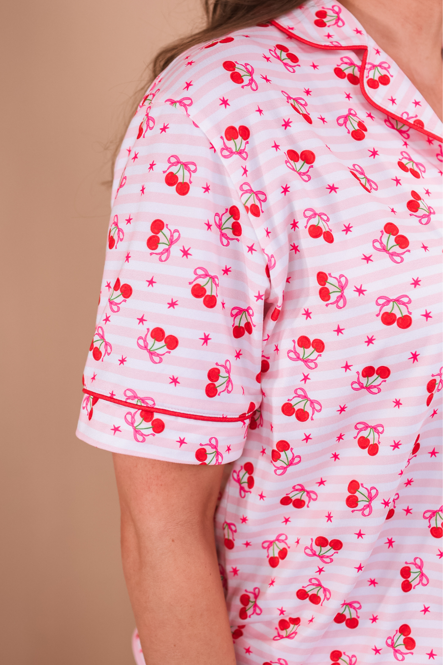 PREORDER-Cherry Bomb Ruffle Pajama Set
