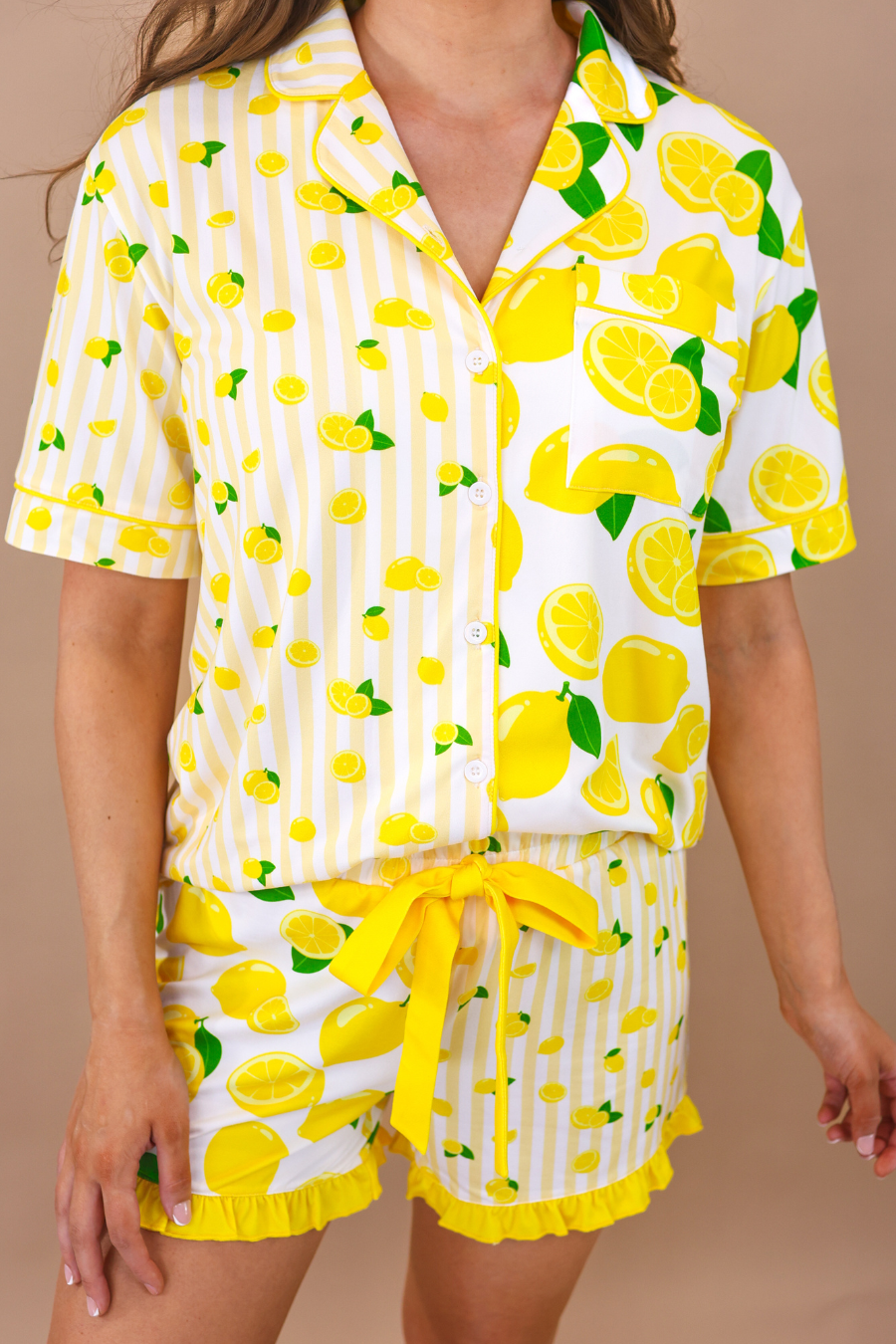 PREORDER-Lemon Drop Ruffle Pajama Set