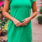 Caitlin Flutter Sleeve Dress, Green
