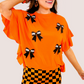 Sideline Sparkle Ruffle Top- Orange