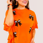 Sideline Sparkle Ruffle Top- Orange