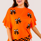 Sideline Sparkle Ruffle Top- Orange