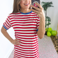Living In Stripes Dress, Red/Blue