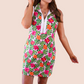 Everyday Zipper Dress, Pink Tropical
