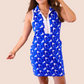 Everyday Zipper Dress, Blue Floral