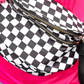 Running Errands Bum Bag, Black/White Checkered