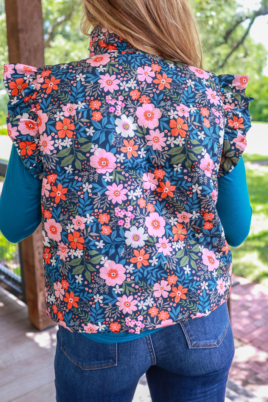 Gwen Floral Puffer Vest
