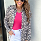Chelsey Button Up Top, Leopard