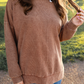 PREORDER Alexis Corded Vintage Pullover - Chocolate