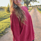 PREORDER Alexis Corded Vintage Pullover - Maroon