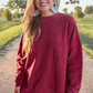 PREORDER Alexis Corded Vintage Pullover - Maroon