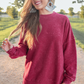 PREORDER Alexis Corded Vintage Pullover - Maroon