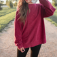 PREORDER Alexis Corded Vintage Pullover - Maroon
