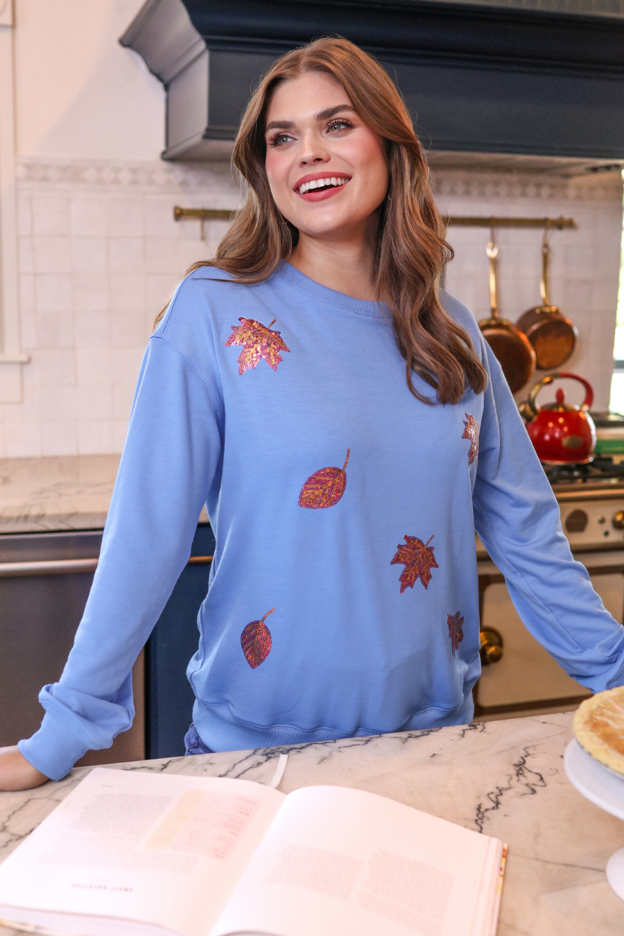 Fall Leaves Sequin Sweatshirt