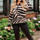 Zuri Zebra Quarter Zip Pullover
