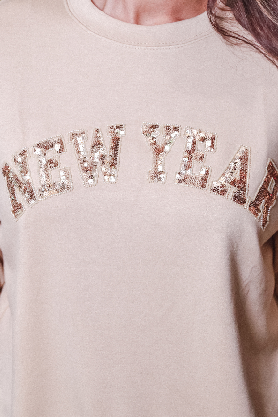 New Year Sequin Beaded Pullover