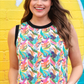 Heatwave Ribbed Tank- Tropic Pop