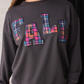 Fall Plaid Patch Pullover