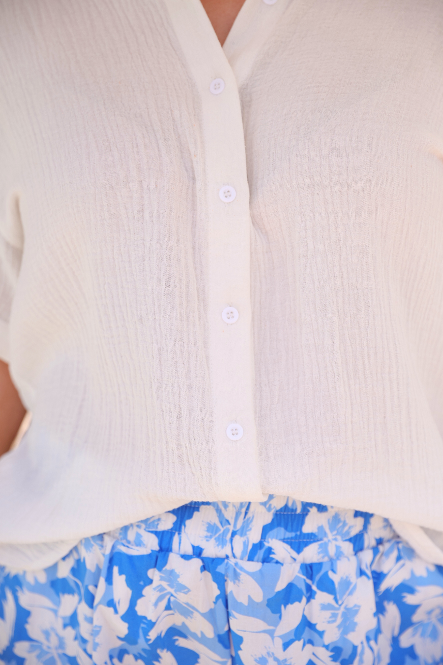 Sawyer Gauze Top, White