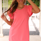 Caitlin Flutter Sleeve Dress, Coral