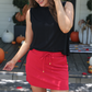 PREORDER Well Loved Ribbed Skort, Red